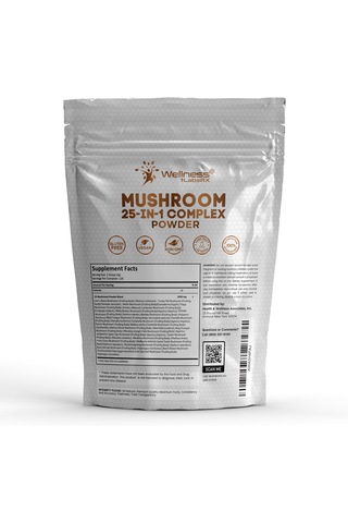 Wellness Mushroom 25 In 1 Complex -organic Powder - Focus - Immune - Energy 2000mg - 120 Servis