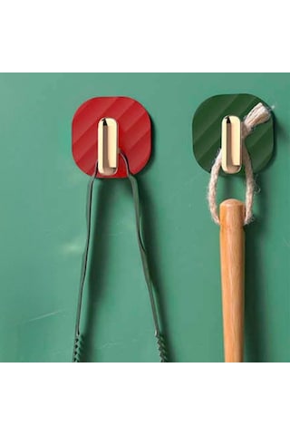 2li Yapışkanlı Retro Askılık Dolap Kapak Kulpu Yeşil Renkli