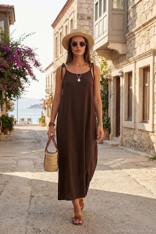 Lela Bayan Elbise 5865732 Kahve Kahve