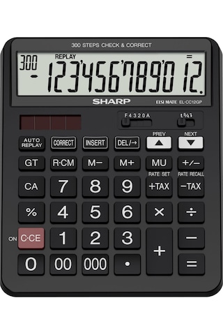 Sharp EL-CC12GP 12 Hane İşlem Kontrollü Masaüstü Hesap Makinesi