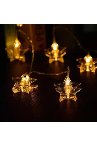 Hdmarketim Yıldız Mandal Led Pilli Şerit Lamba Işık (2 Metre)