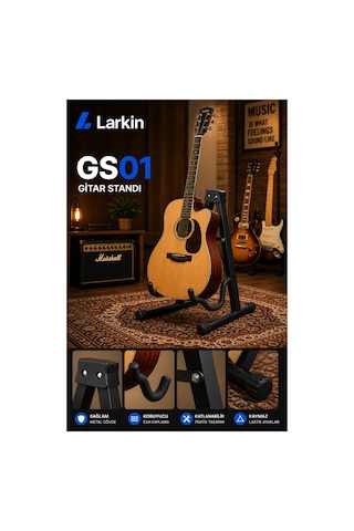Larkin Gs01 Üst Kalite Enstrüman Gitar Standı Ayaklığı Sehpası