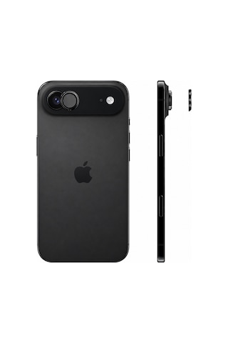 Safir Lens İphone 17 Air Uyumlu Kolay Kurulum Aparatlı Alüminyum Çerçeveli 9h Kamera Lens Koruyucu - Siyah