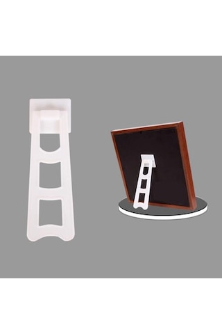 Beyaz 5 Adet Fotoğraf Çerçevesi Standı Açı Yapışkanlı Destek Fotoğraf Ekranı Stand Braketi Arka Bacak Ayak L