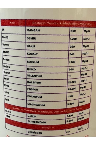 Didemin - Hayvanlar Için Mineral Ve Vitamin Oral Solüsyon 1 Lt