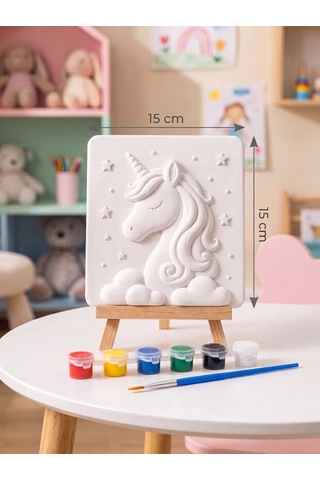 Tek Boynuzlu Unicorn 15x15 Taş Boyama Seti Çocuk Ve Yetişkin Hobi Seti