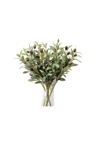 4lü Set Yapay Zeytin Dalı 45cm 4 Meyveli Yapay Çiçek