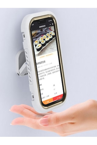 Hareketli Su Geçirmez Telefon Tutucu Standı Beyaz