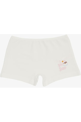 Breeze Kız Çocuk Boxer Penguen Baskılı 5-11 Yaş, Ekru-ekru Ekru