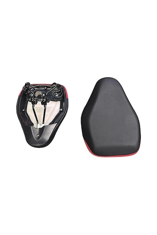 Bisiklet E-bike Geniş Sele Yaylı Yumuşak Çok Rahat 27-20 Cm Siyah - Kırmızı