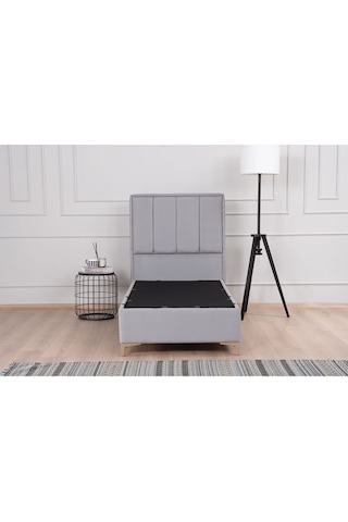 Kilim Mobilya Gold Therapy Sandıklı Baza Ve Başlık Seti Gri ( Yatak Dahil Değildir ) 120x200 Gri