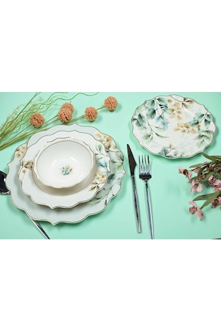 Glazze Begonia 6 Kişilik 24 Parça Yemek Takımı Çok Renkli