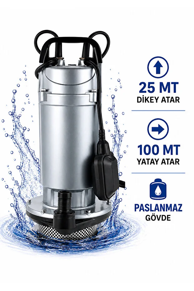 Su Pompası Dalgıç Pompa 0.75 Hp 25 Metre Yukarı Basma Su Pompası Dalgıç Pompa 0.75 Hp 25 Metre Yukarı Basma