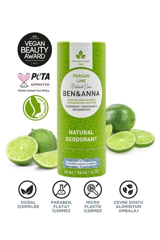 Ben&anna Doğal Deodorant 2 Li Avantajlı Paket Persian Lime & Pink Grapefruit