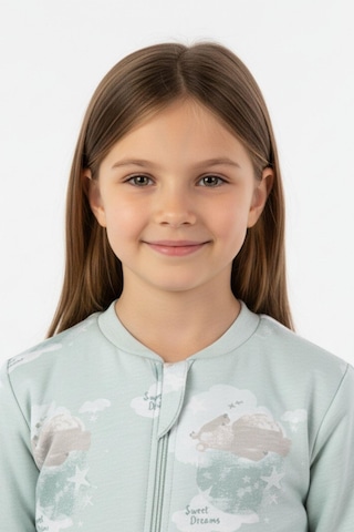 Kız Çocuk Elyaf Dolgulu Premium Kalite 2 Tog Desenli Uyku Tulumu Mint