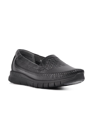 Forelli 29413 Eterna-G Siyah Kadın Comfort Deri Ayakkabı Siyah
