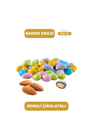 Renkli Çikolata Kaplı Badem Draje 500 Gr