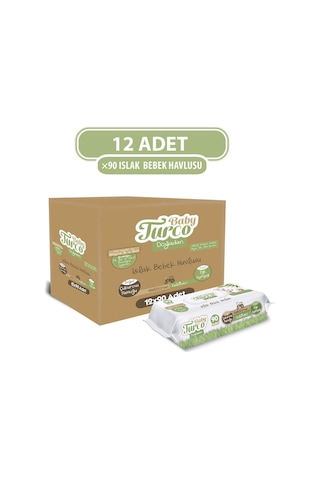 Doğadan Yenidoğan Islak Bebek Havlusu 12x90 Yaprak 12'li Set