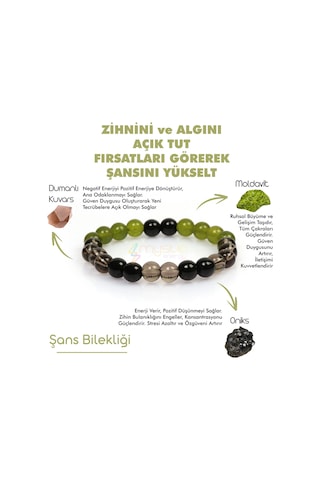 Mystic Energy Doğal Taş Şans Unisex Tılsım Bilekliği Çok Renkli