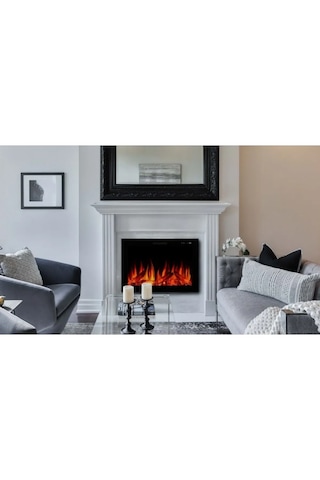 Masta 80 Elektrikli Şömine - Isıtıcısız, Cam Çerçeveli, Tek Renkl