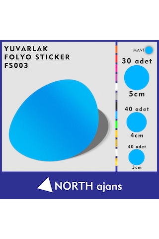 Yuvarlak Folyo Duvar Sticklerı Mavi