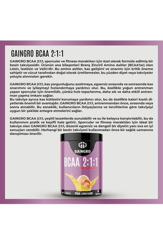 Bcaa 2:1:1 Pink Lemonade - 250g - 40 Servis Hızlı Recovery & Kas Koruyucu Amino Asit Limon