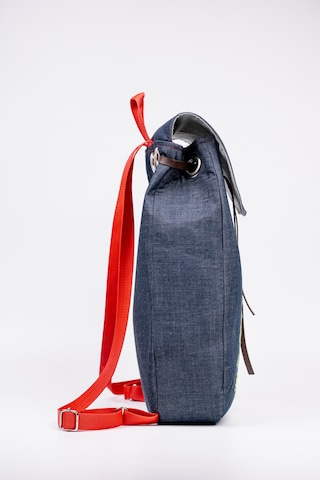 Fabric Craft Bag Sırt Çantası Kot Kumaş Nakışlı Astarlı 38x40 Cm Kot