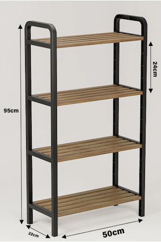 4 Katlı Ahşap Çubuklu Mutfak Düzenleyici,50cm Mutfak Rafı