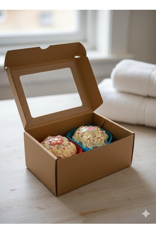 Cupcake Köpüren Banyo Topu, Nem Bombası, Jakuzi & Küvet Kullanımı İçin 110 Gr, 2'li Gül - Yasemin