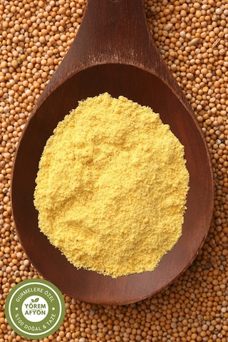 Yörem Afyon Meşhur K.maraş Beyin Dostu Yağı Alınmadan Öğütülmüş Toz Sarı Hardal Tohumu Brassica Juncea 70gr.