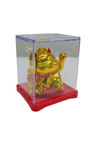 Maneki Neko El Sallayan Mini Şans Kedisi Gold Solar Güneş Enerjili 5x5cm F9gld09