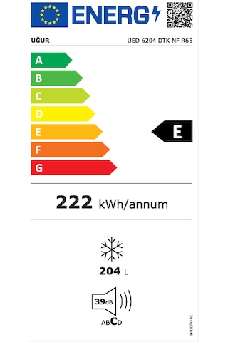 Uğur UED 6204 DTK NF R65 205 LT 6 Çekmeceli Dikey Derin Dondurucu