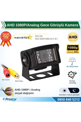 Ahd 1080p/720p Büyük Gece Görüşlü Rca Av Soketli Kamyon Tır Otobüs Kamerası