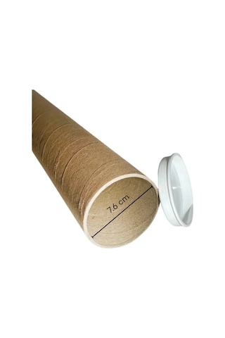 Postüp Karton Silindir Kutu - Ambalaj 125 X 7,6 Cm Kapaklı - 10 Adet 10 Adet