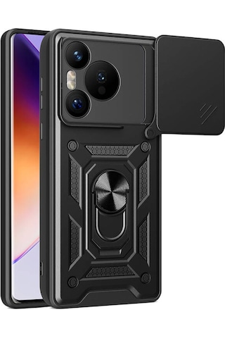 Nihcase Huawei Pura 70 5g Kılıf Magnetik Standlı Kamera Korumalı Slide Sürgülü Cover Kapak