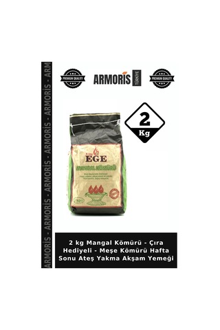 2 Kg Mangal Kömürü - Çıra Hediyeli - Meşe Kömürü Hafta Sonu Ateş Yakma Akşam Yemeği