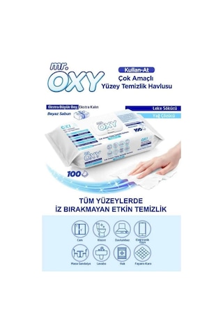 Oxy Yuzey Temızlık Havlusu 100 Lu 2li Paket Beyaz