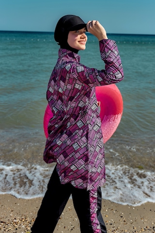 Paraşüt Tam Kapalı Tesettür Mayo Nisa R5502 Siyah