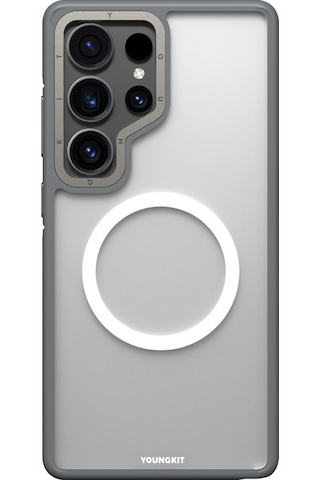 Galaxy S25 Ultra Kılıf Magsafe Uyumlu Youngkit Rock Sand Serisi Kapak Gri