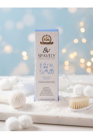 Spavely Duş Filtresi Gül Esanslı - Premium Aromaterapik Klor Ve Kireç Karşıtı, Kokulu, C Vitaminli 200 Ml Bebek Pudrası