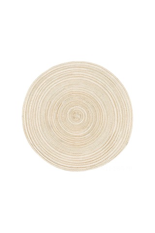 Springsun Yuvarlak Örgü Masa Altlığı - 15 İnç 6'lı Paket, Sıcak Yalıtımlı Mutfak Ve Yemek Masası İçin Bej