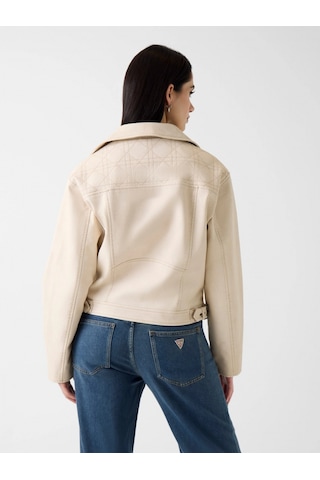 Guess Nada Vintage Biker Kadın Kahverengi Ceket W6rl09wh1x0-g1fg Kahverengi