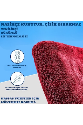 Tomahawk Mikrofiber Araba Temizleme Havlusu Çift Taraflı 1200 Gsm Premium Araç Bakım Ultra Emici 50x80
