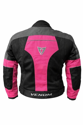 Venom Dynamic 4 Mevsim Ce Korumalı Pembe Kadın Motorcu Montu Bir Beden Büyük Alınız