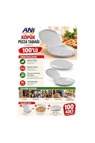 Anı Köpük Pizza Tabağı Light 100'lü