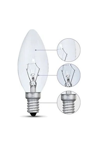 Efp50637x Zanussi Uyumlu 25w E14 Ankastre Davlumbaz Aspiratör Lamba Ampul Işık Sarı