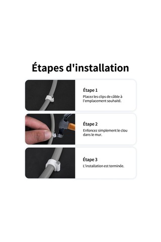 Kabloları Düzenlemek İçin 400'lü Paket, 6 Mm'lik 4 Boyutta, Güçlü Ve Dayanıklı Yuvarlak Kablo Klipsleri