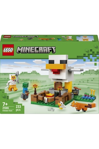 LEGO® Minecraft® Tavuk Çiftliği 21585 - 7 Yaş ve Üzeri Çocuklar için Minifigür İçeren Yaratıcı Oyuncak Yapım Seti (233 Parça)