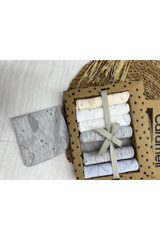 Bulut Desenli Bebek Ağız Mendili 7'li 2025