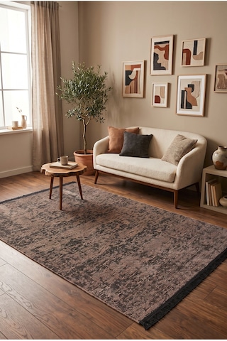 Şönil Kilim Salon Oturma Çocuk Odası Banyo Halısı Mutfak Halısı Balkon Halısı Yıkanabilir Kaymaz Tabanlı Yolluk Bej
